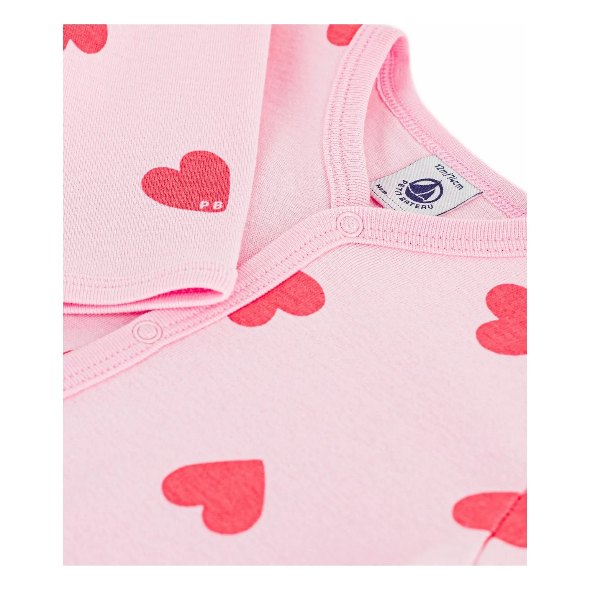 Petit Bateau - İyi Uyu Kalpler PB Pijama | Pembe