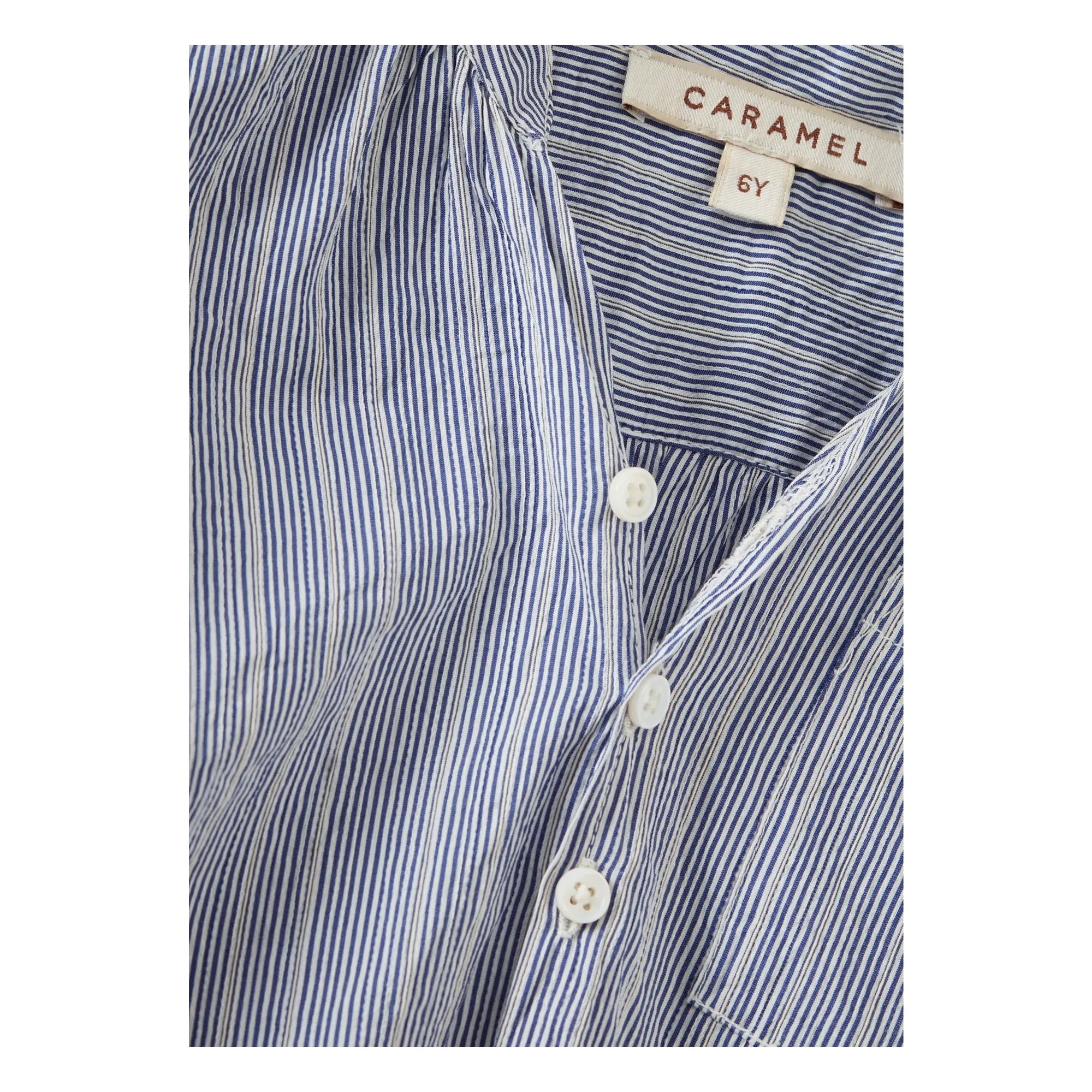 Caramel - Adonis Striped Silk Shirt | Azure blue