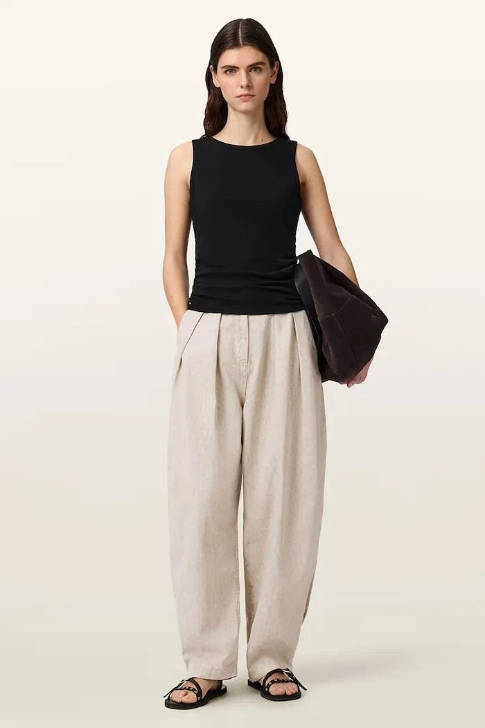 AllSaints pamuklu baggy kadın pantolonu BECCA