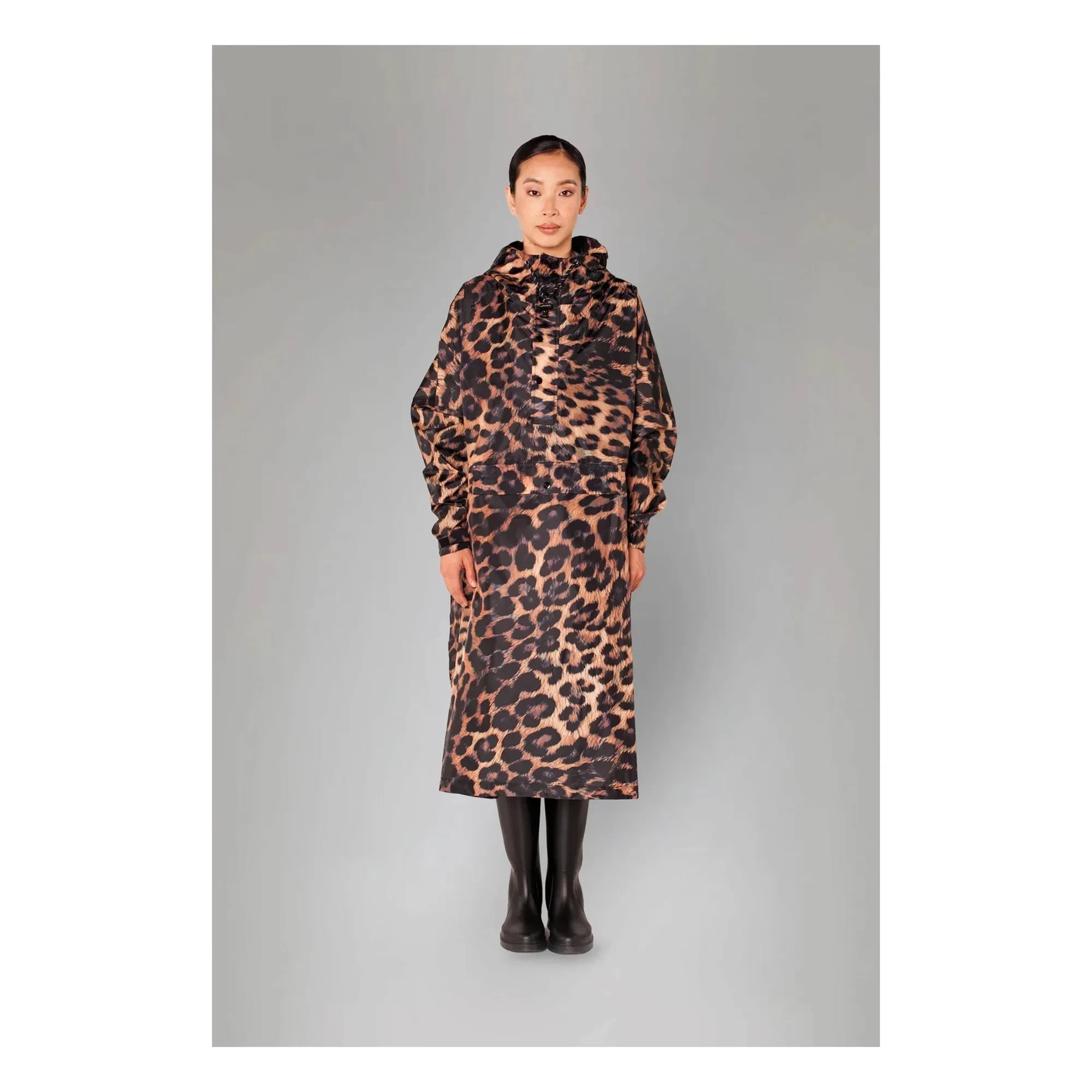 Rainkiss - Dark Leopard Waterproof Cape - Women's Collection | Brown