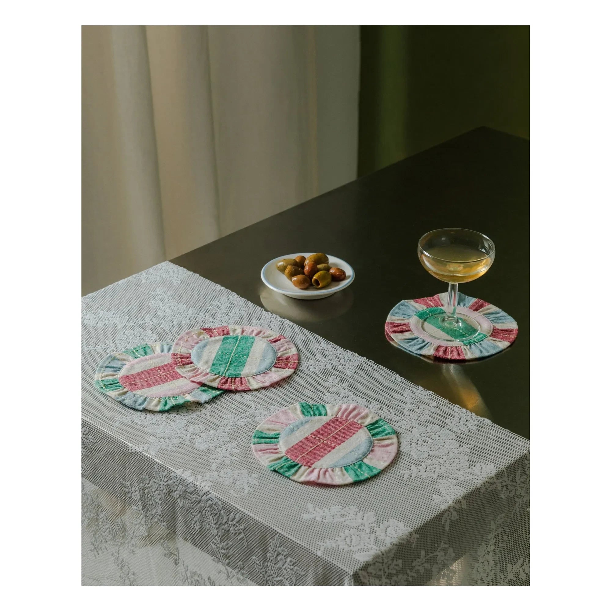 Tarta Gelatina - Organik pamuk bardak altlıkları - 4'lü set