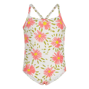 Petit Bateau – Badeanzug mit Blumenmuster | Weiß
