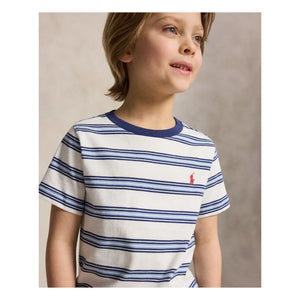 Ralph Lauren – Gestreiftes Logo-T-Shirt | Blau