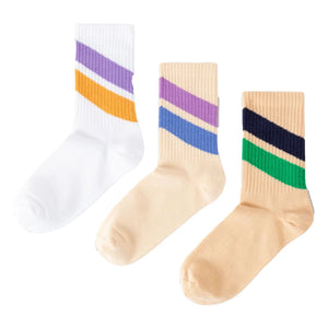 Repose AMS – 3er-Pack gestreifte Socken | Beige
