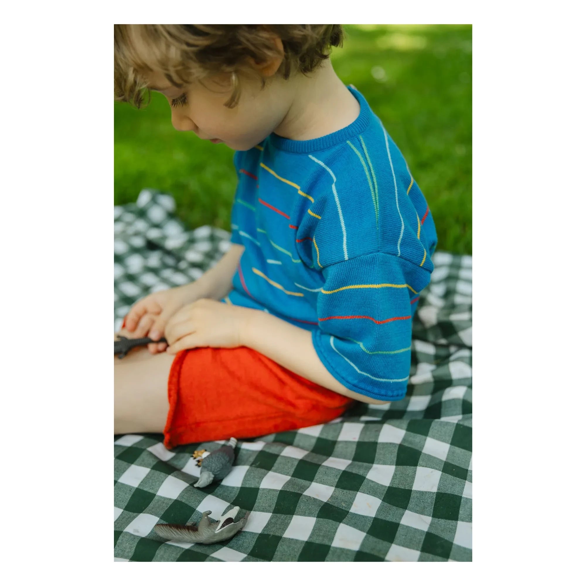 Bayiri - Botanik Striped Organic Cotton T-Shirt | Blue