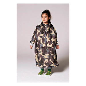 Rainkiss - Regenmantel-Poncho mit Wald-Camouflage-Muster - Kinderkollektion | Braun