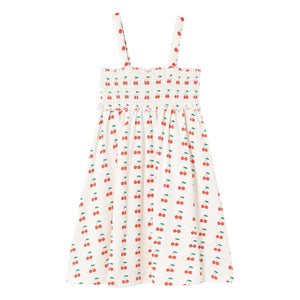 Tinycottons - Cerises Organik Pamuk Tank Elbise | Beyaz