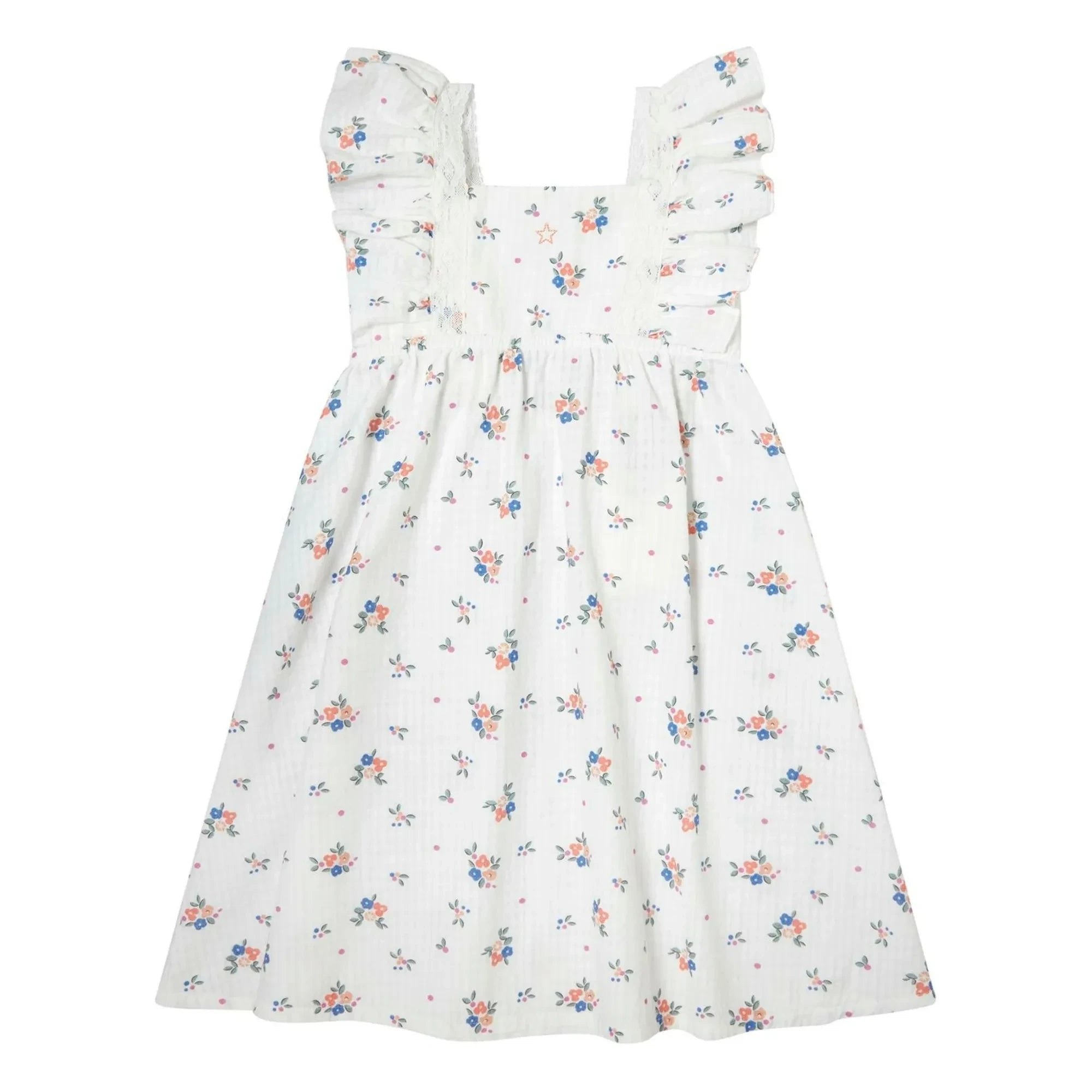 Tocoto Vintage - Çiçek Desenli Elbise | Beyaz
