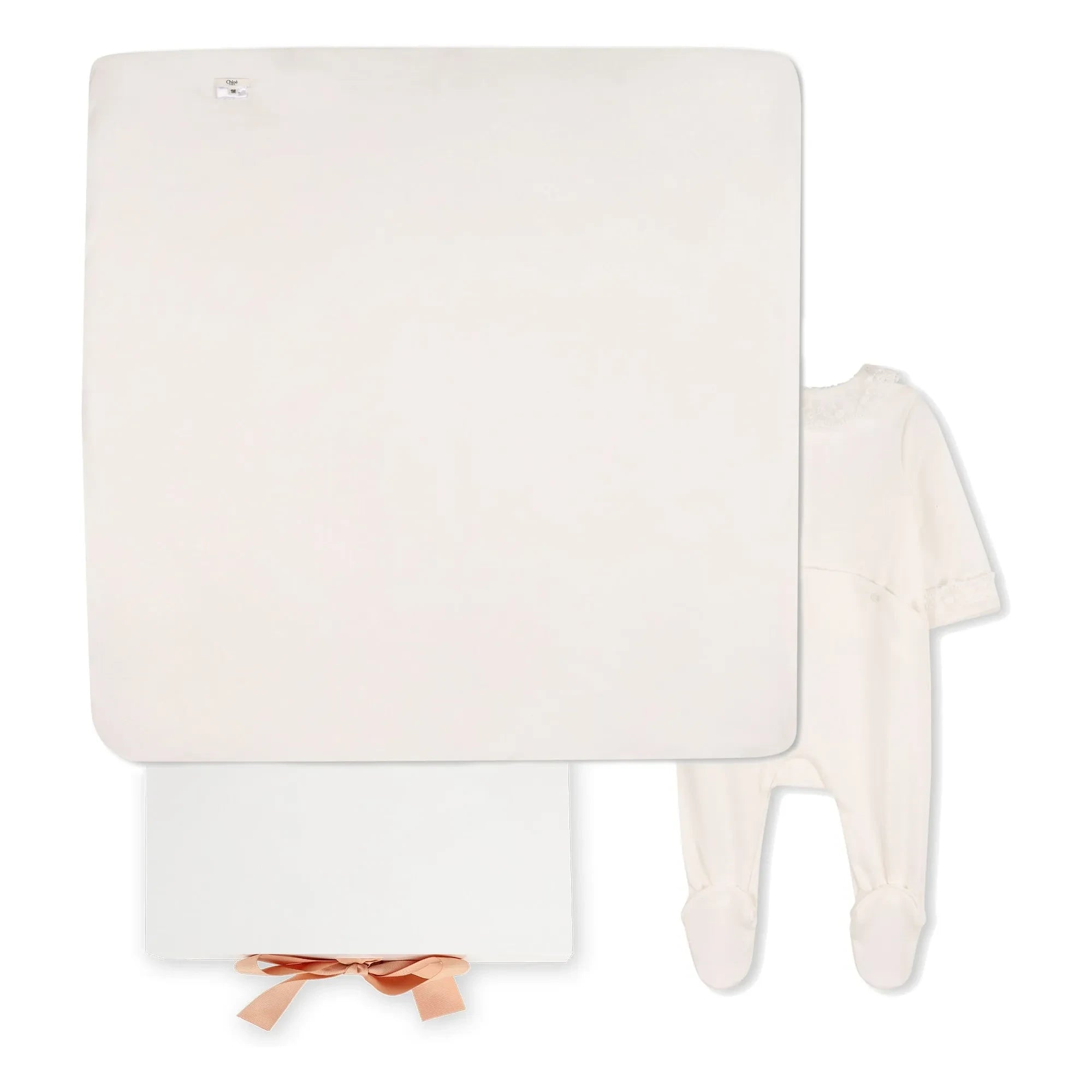 Chloé - Organic Cotton Pajama and Blanket Set | White