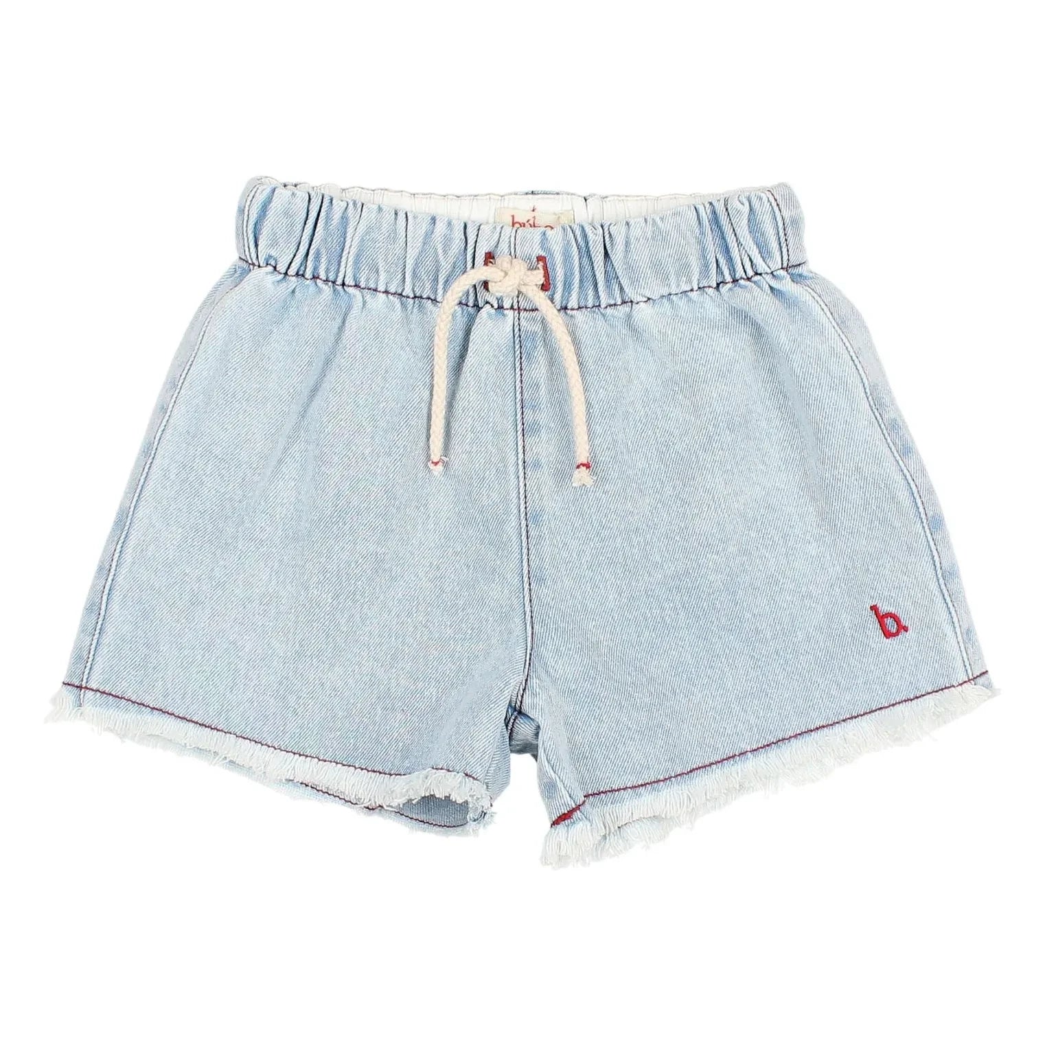Búho - Fringed Denim Shorts | Light Blue