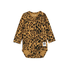 Mini Rodini - Overall mit Leopardenmuster und langen Ärmeln | Beige