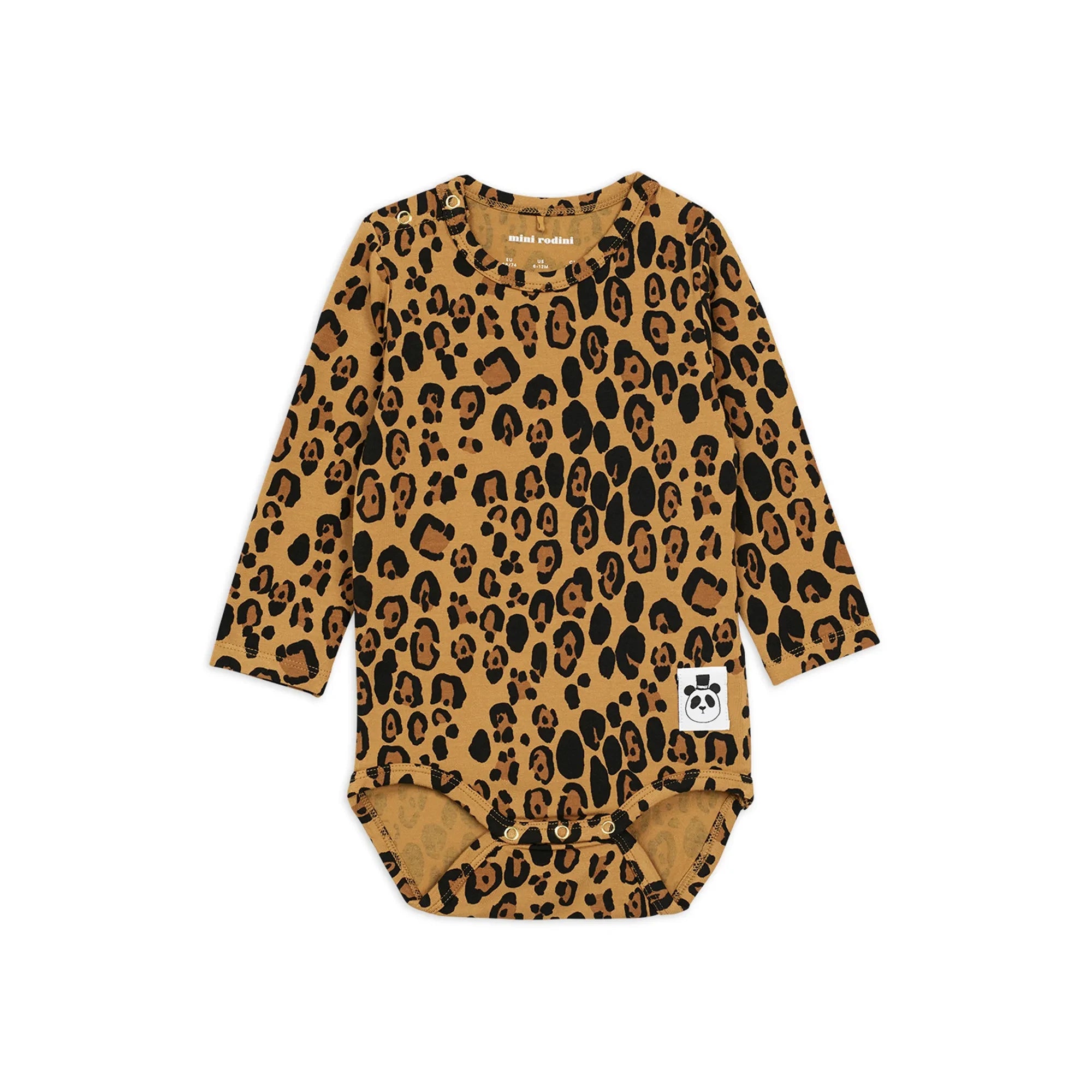 Mini Rodini - Overall mit Leopardenmuster und langen Ärmeln | Beige