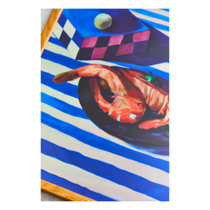Paper Collective - Misfitting Things Shrimp and Stripes Poster | Blue