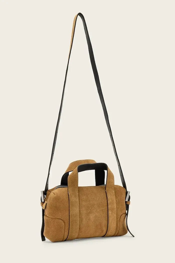 AllSaints kadın süet crossbody çanta ARES