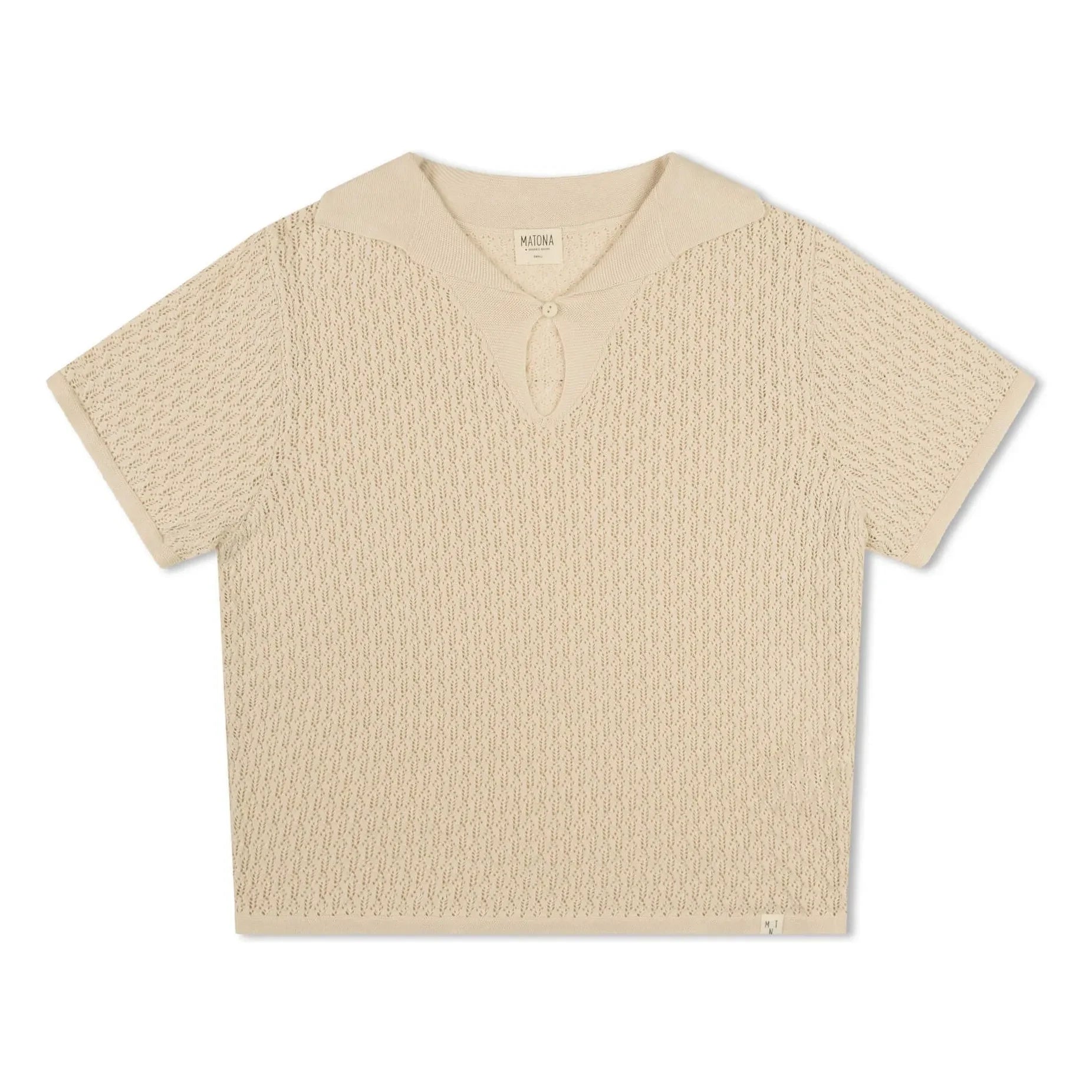 Matona - Pointelle-Poloshirt aus Bio-Baumwolle | Creme