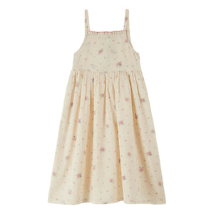 Emile et Ida – Geknotetes Kleid aus Bio-Baumwolle mit Blumenmuster | Creme
