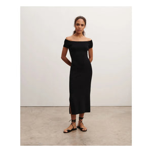 Bompard – Off-Shoulder-Kleid aus Seide und Kaschmir | Schwarz