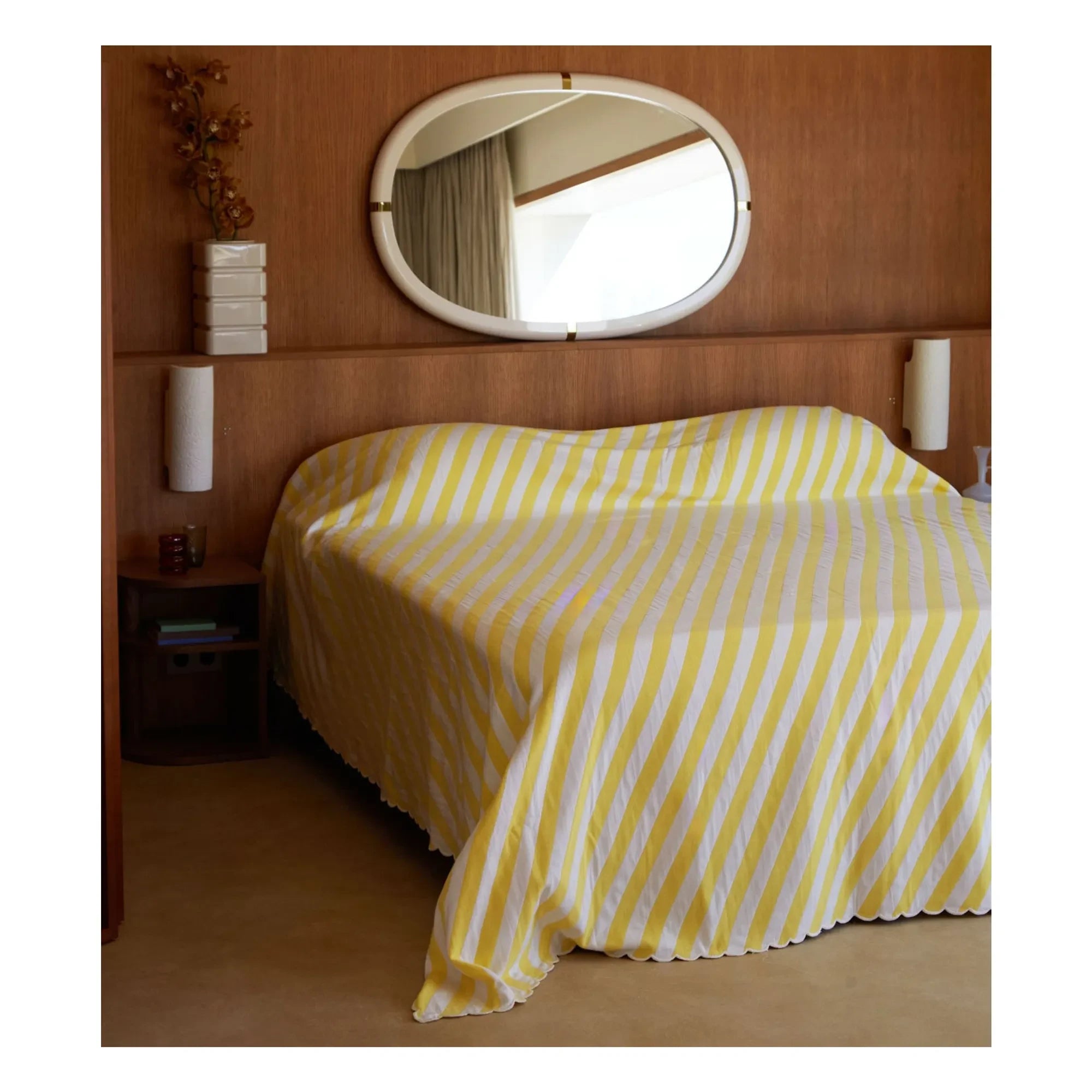 The Socialite Family - Marcello lacquered polished wood mirror | Cream