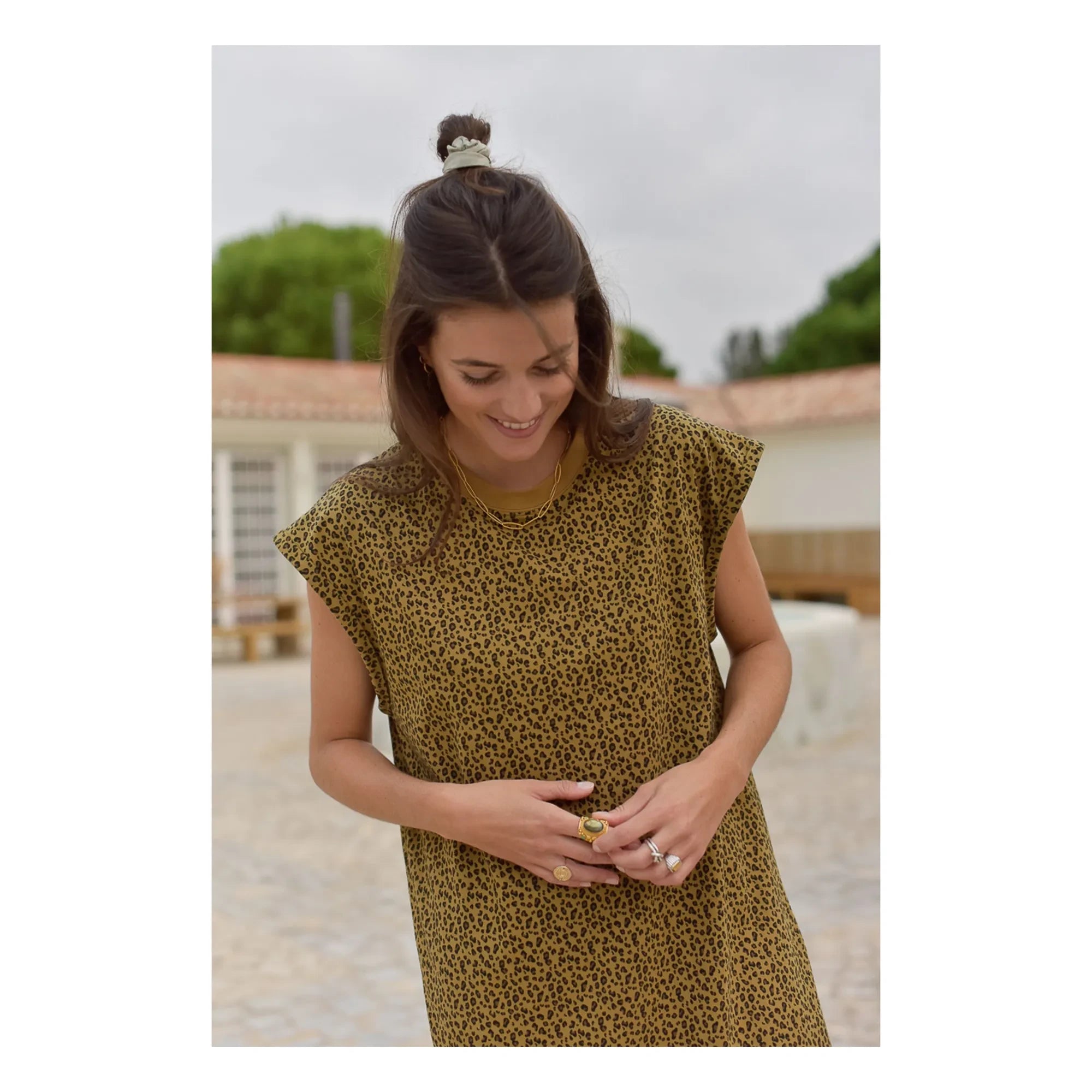 Marlot Paris - Constance Mini Leopard Organic Cotton Dress - Women's Collection | Brown