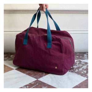 Das Sahnehäubchen - Iona Wochenendtasche aus Bio-Baumwolle | Bordeaux