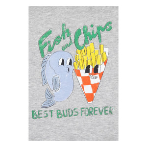 Bonton - Taxo Fish &amp; Chips Tişört | Heather gri