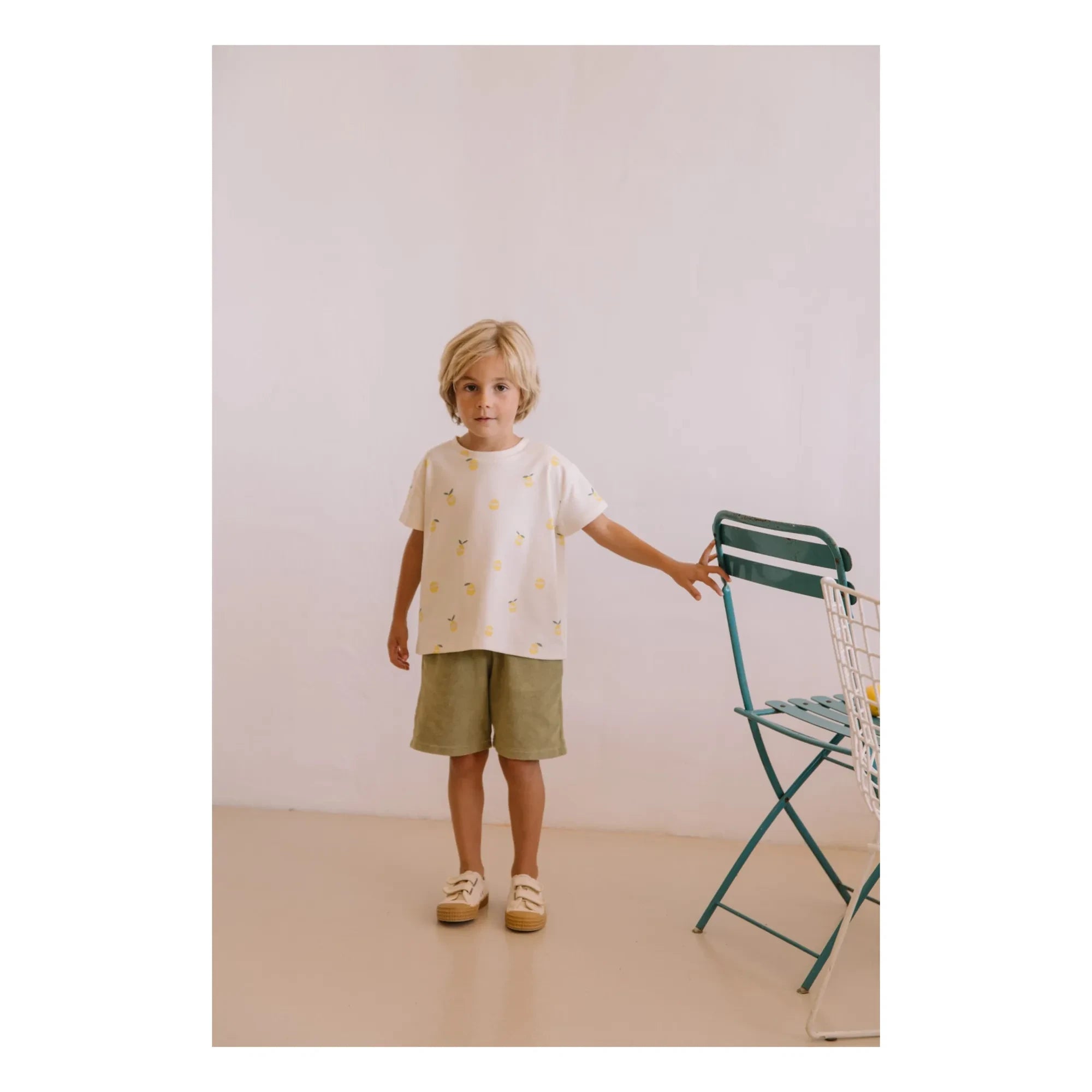 Studio Bohème - Basile Waffle Bermuda Organic Cotton Gauze Cloth | Khaki