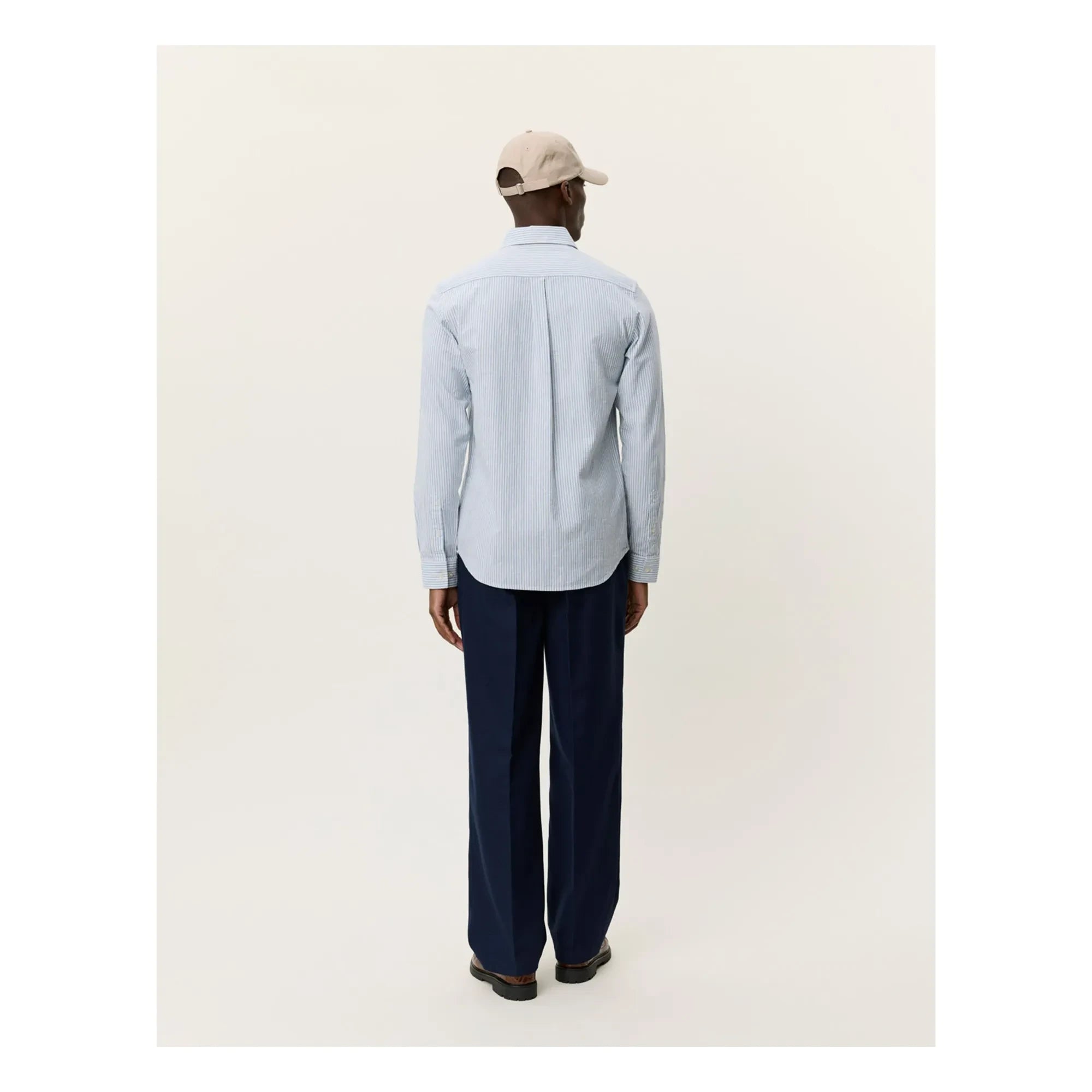 Les Deux - Çizgili gömlek Konrad Linen | Azure mavi