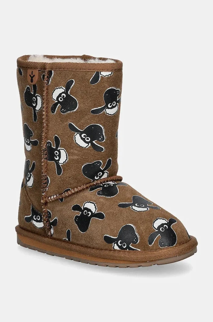 Emu Australia Shaun The Sheep Print Çocuk Süet Kar Botları