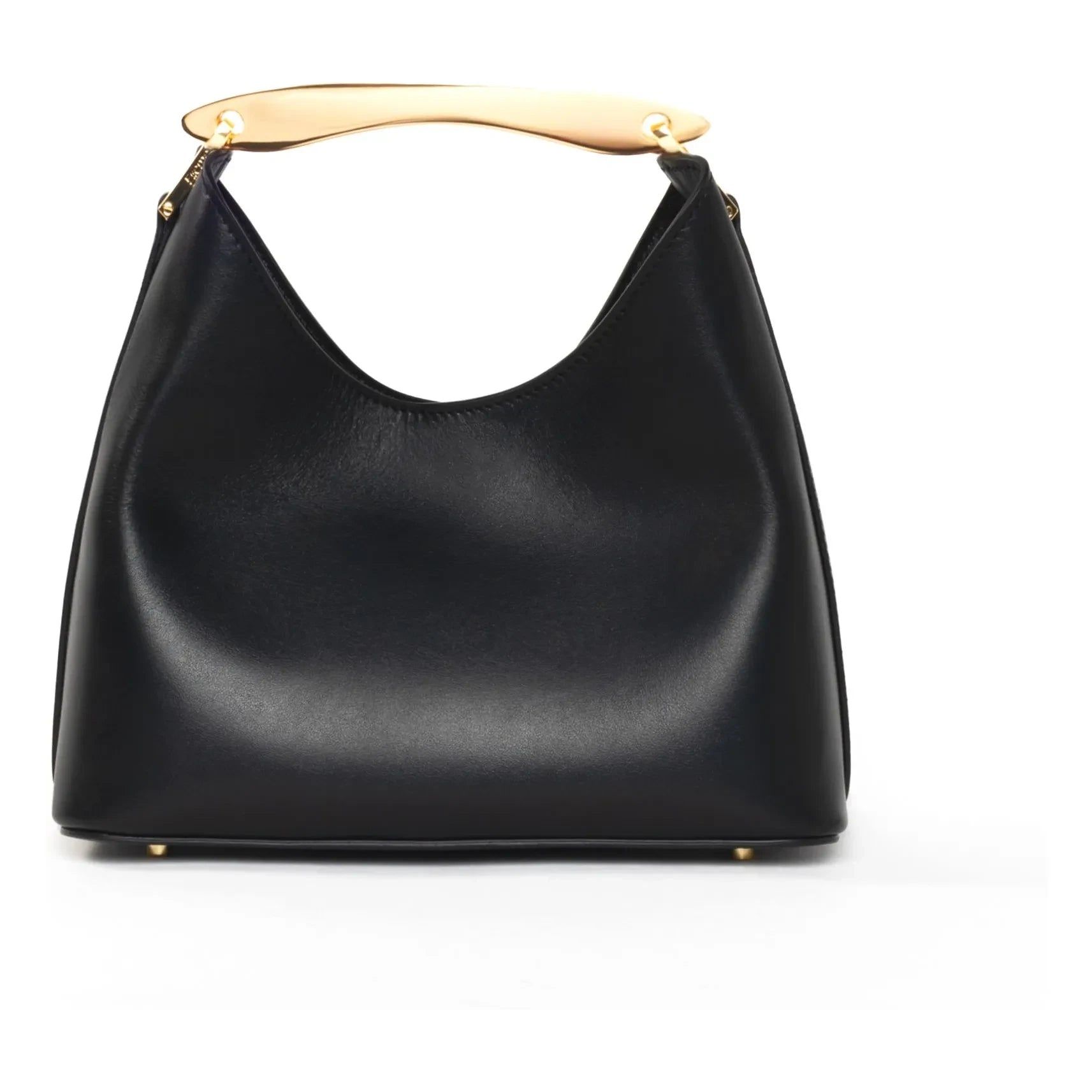 Elleme - Kleine Boomerang Ledertasche | Schwarz