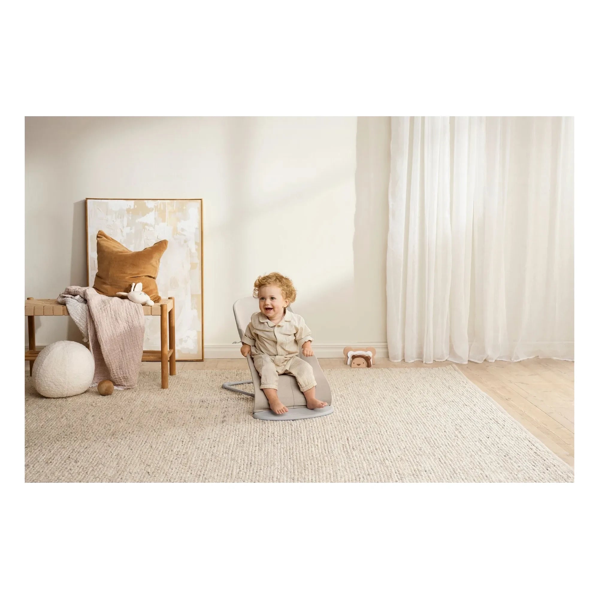 BabyBjörn – Bliss Babywippe aus meliertem Jersey-Gewebe | Beige