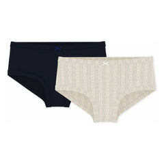 Petit Bateau - Set of 2 high-waisted openwork briefs | Ecru