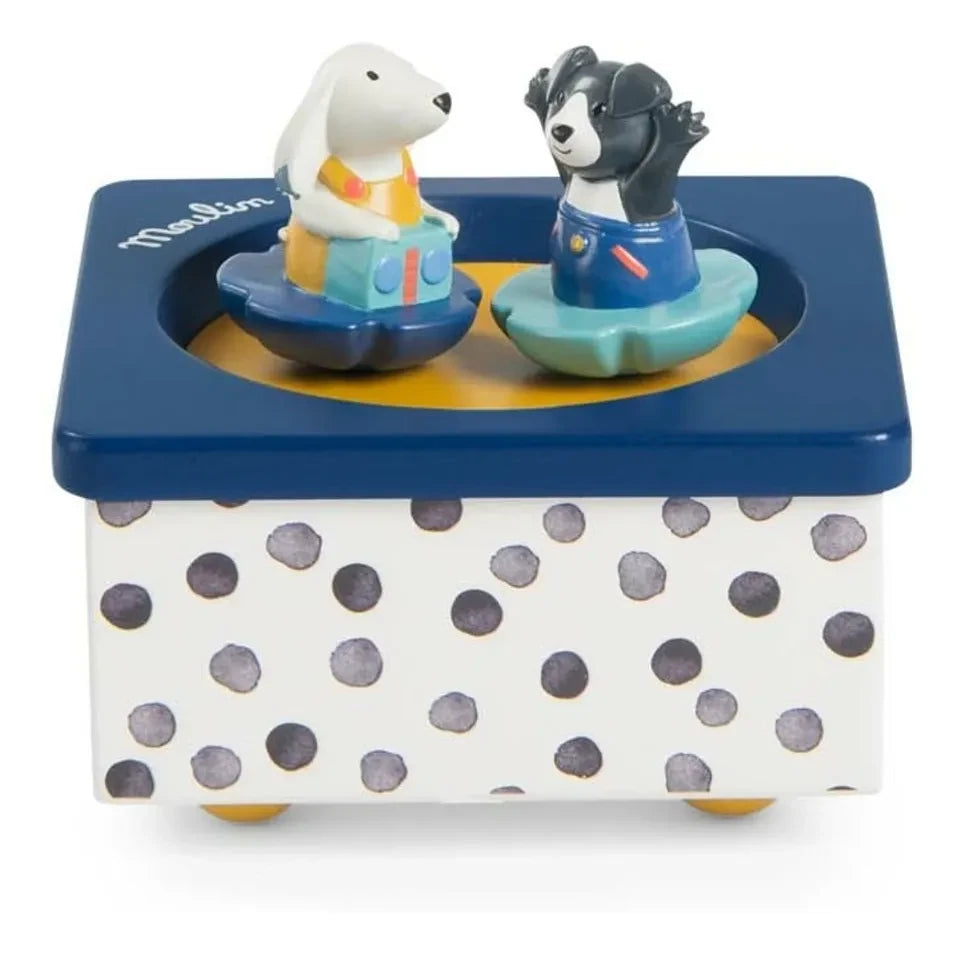 Moulin Roty - Spieluhr Puce und Pilou | Blau