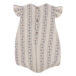 birinit - Ruffled jumpsuit Sariñena Flowers Organic Cotton | Ivory