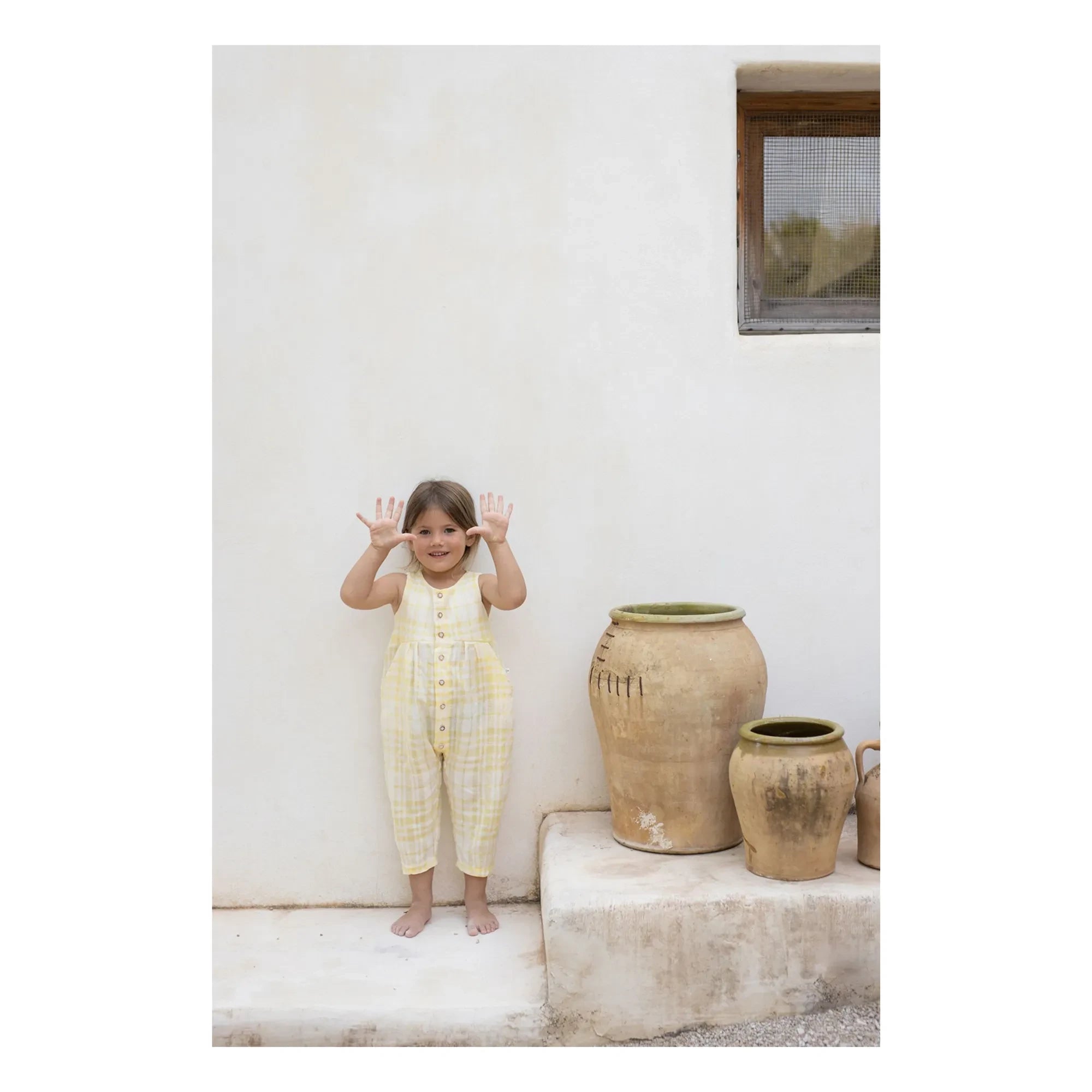 1+ in the family - Morera Linen Romper | Yellow