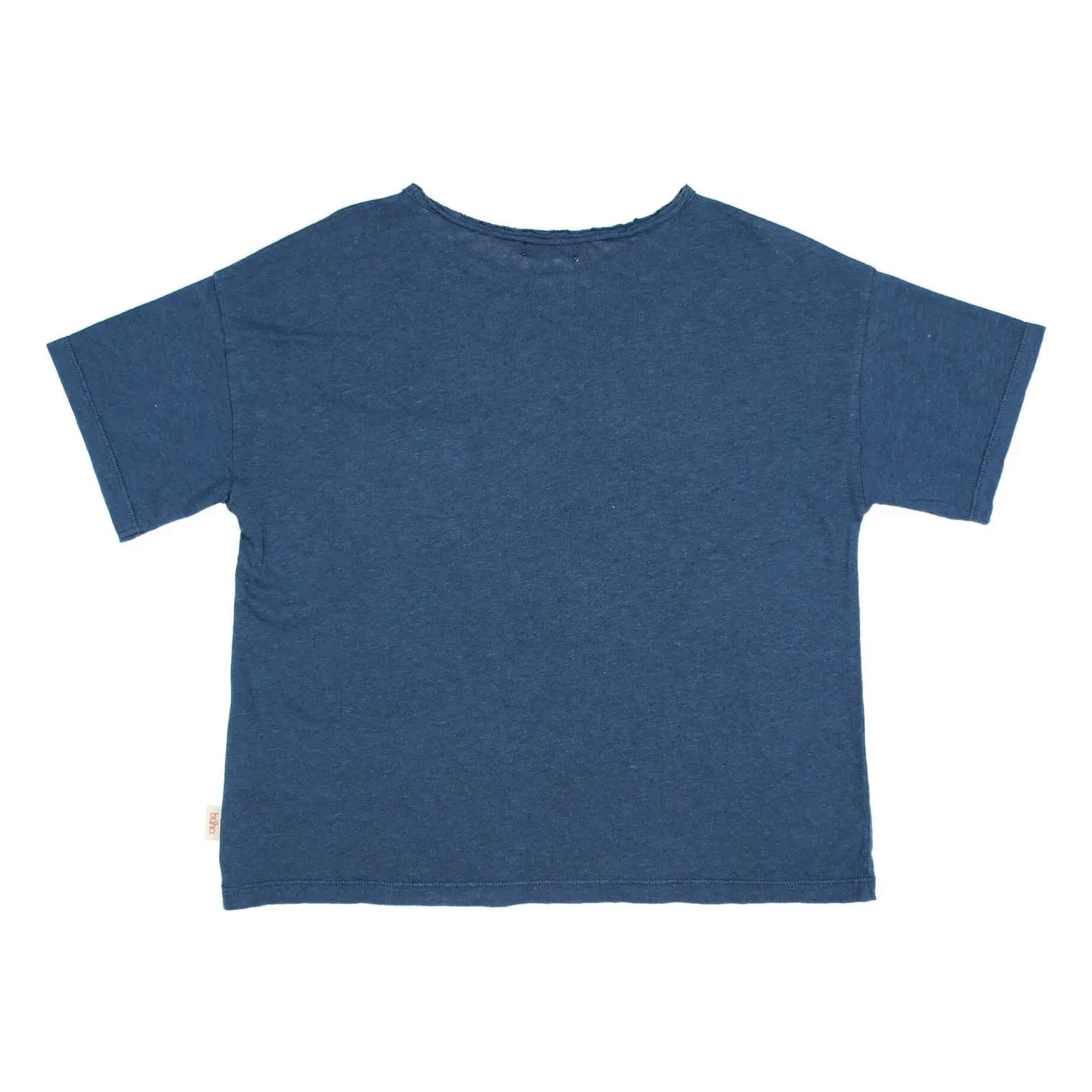 Búho - Leinen-Taschen-T-Shirt | Marineblau
