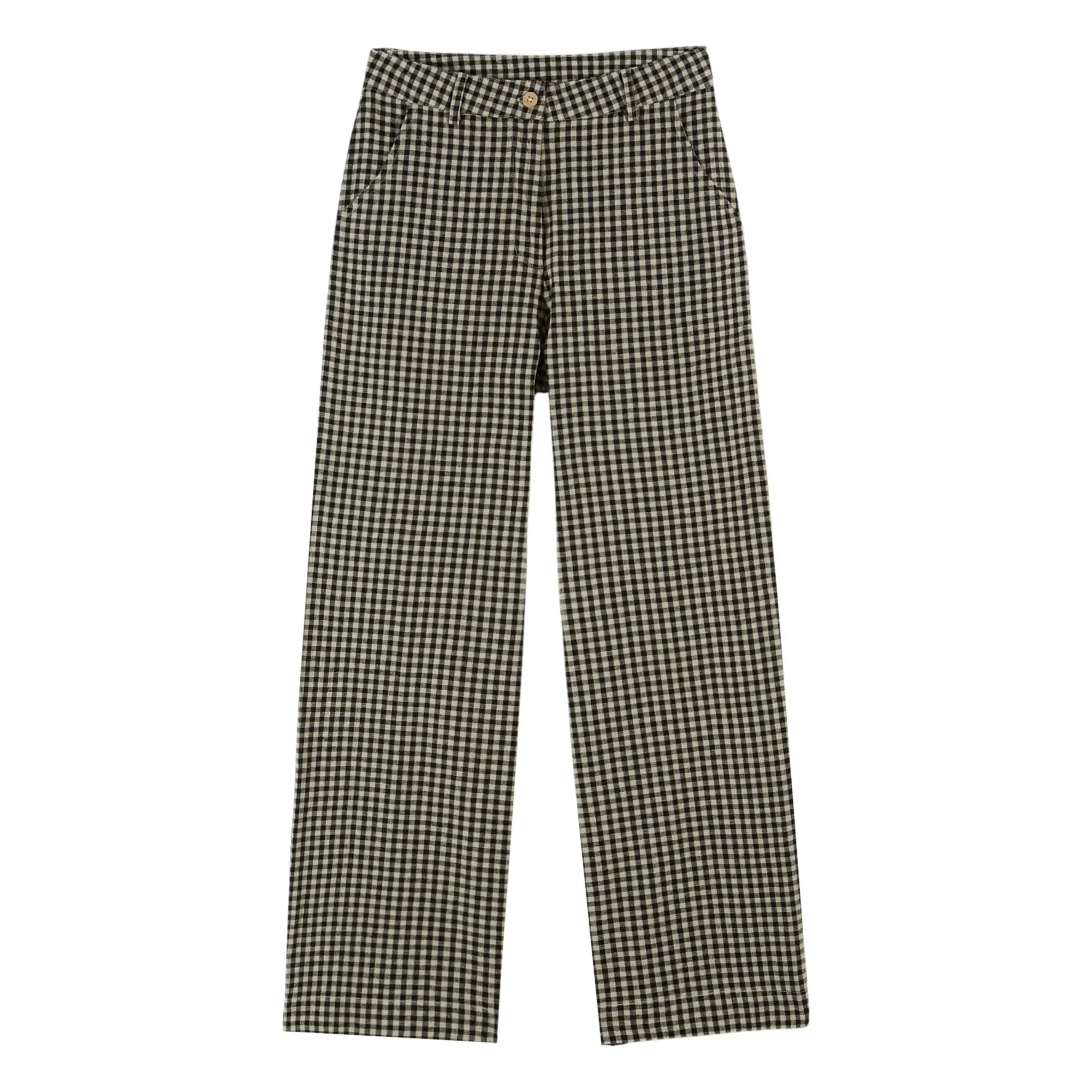 Emile et Ida - Pamuklu Vichy Pantolon | Siyah