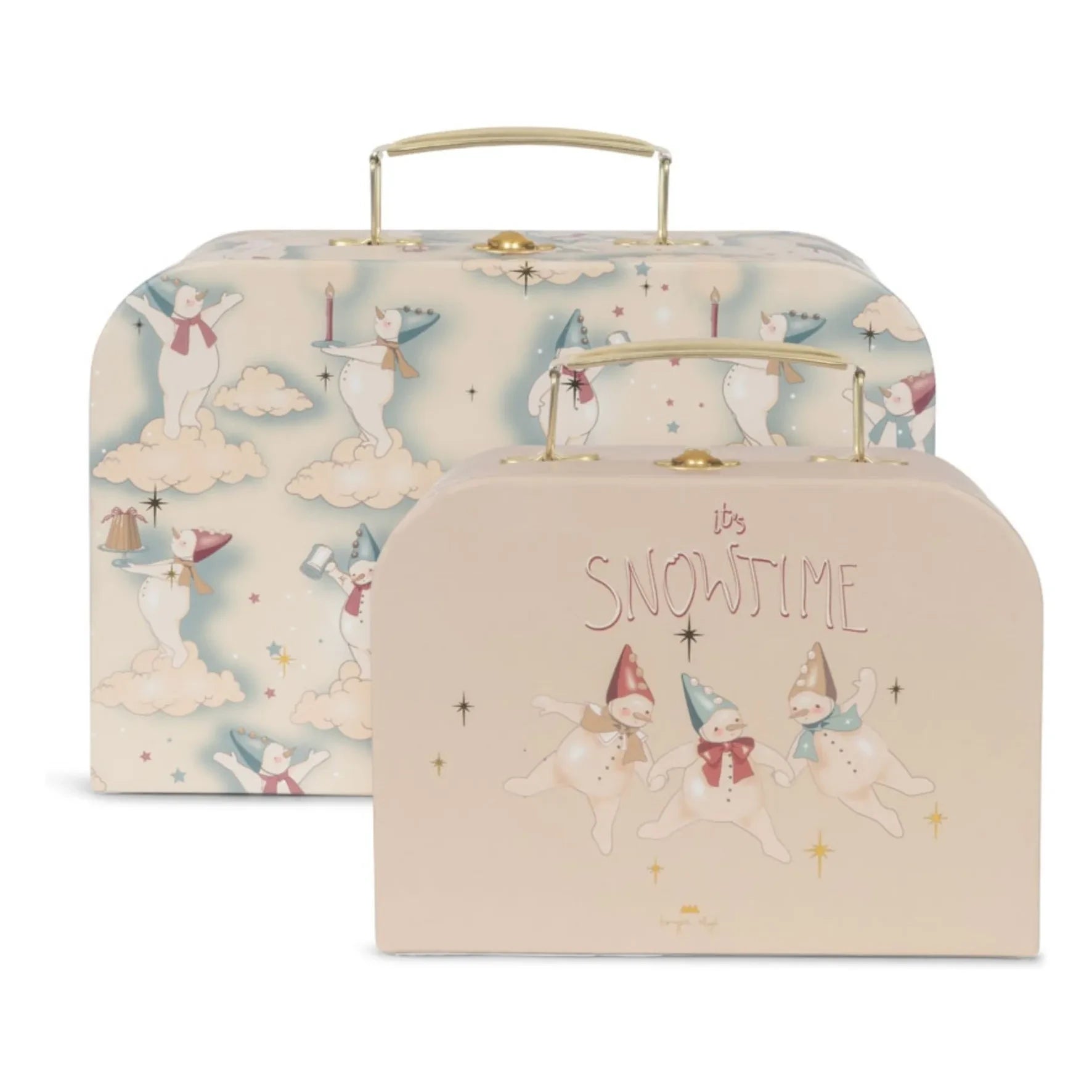 Konges Sløjd - Schneeflocken kleine Kartonkoffer - 2er Set | Beige