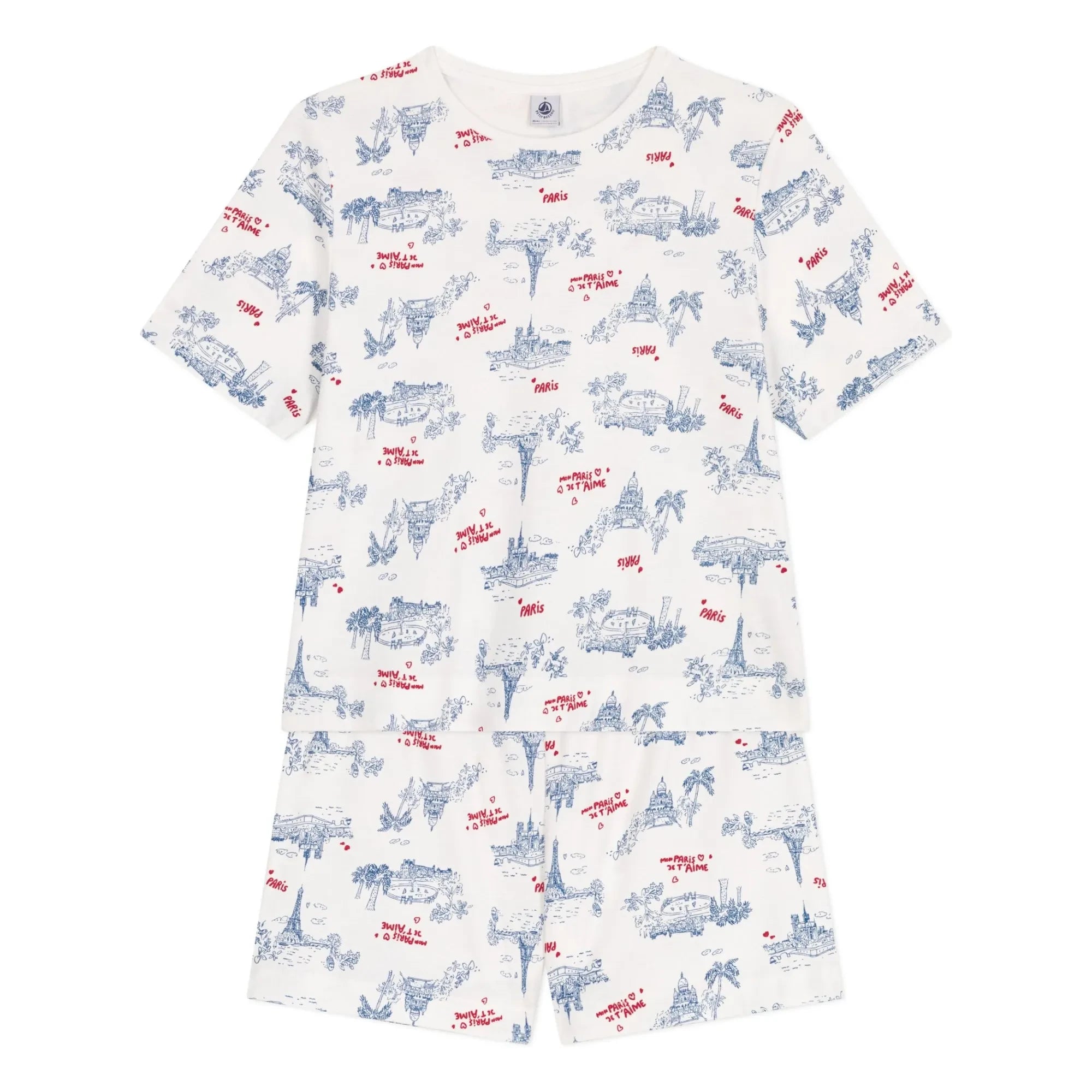 Petit Bateau - Broken Organic Cotton Pajama Shorts | Ecru
