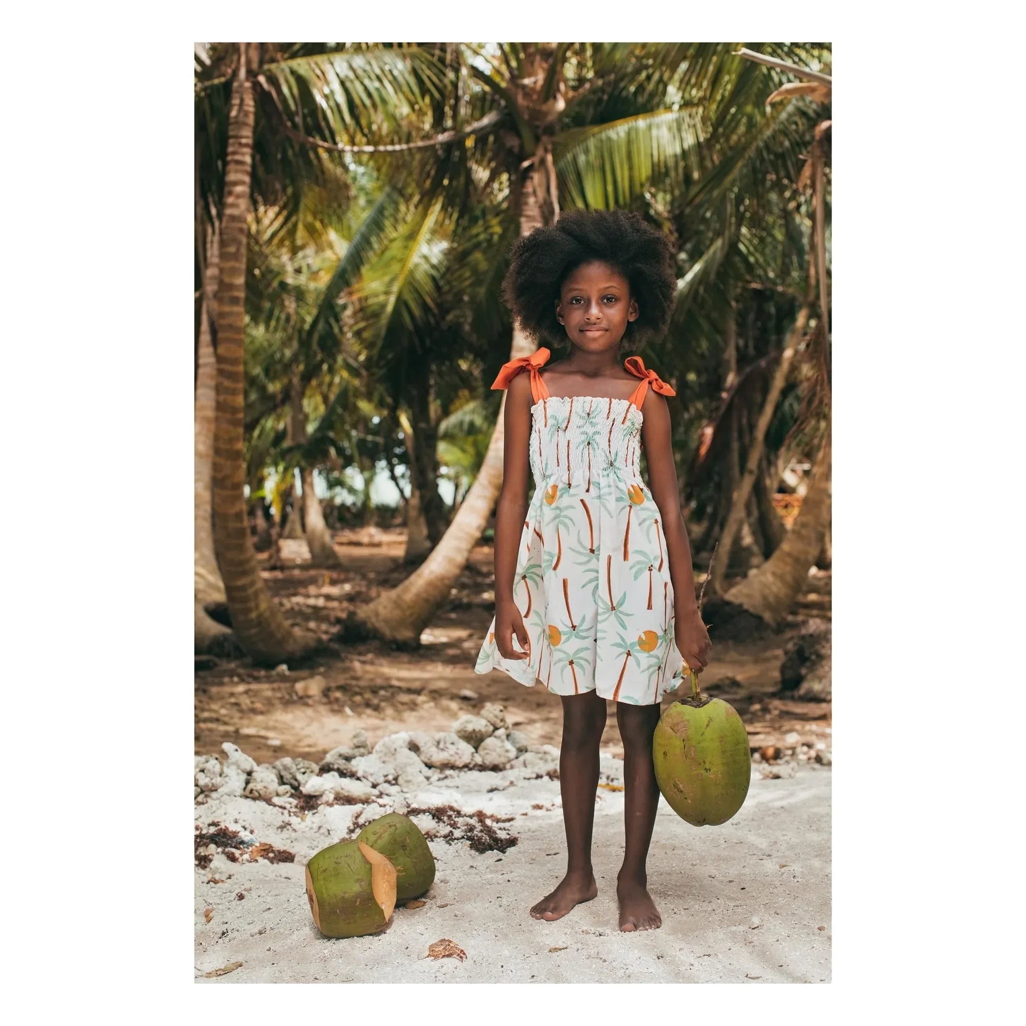 Pepita & Me - Waffle Palm Kleid | Elfenbein