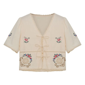 the new society - Narcise Cotton Blouse | Ecru