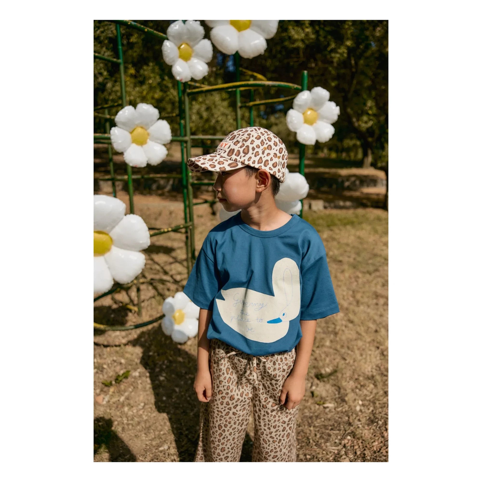 Tinycottons - Leopar şapka | Beyaz