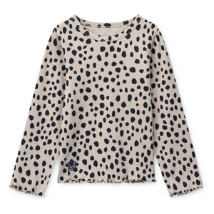 Liewood - Nieve Leopard Bio-Baumwoll-Ripp-T-Shirt | Oatmeal