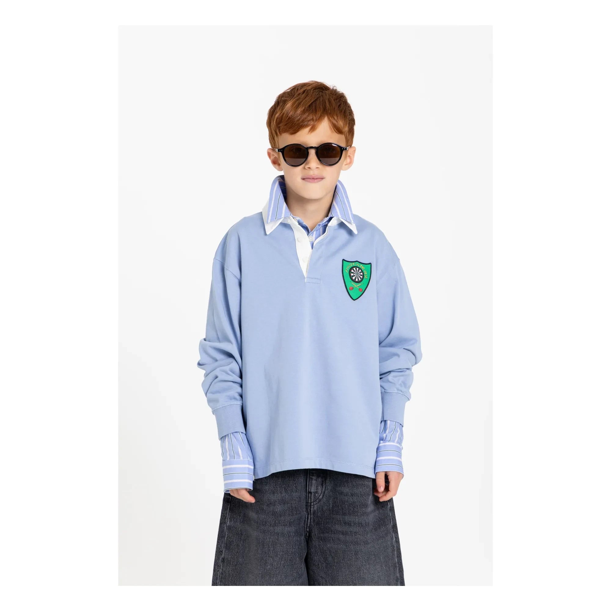 Finger in the Nose - Ezra Striped Organic Cotton Polo Shirt | Steel
