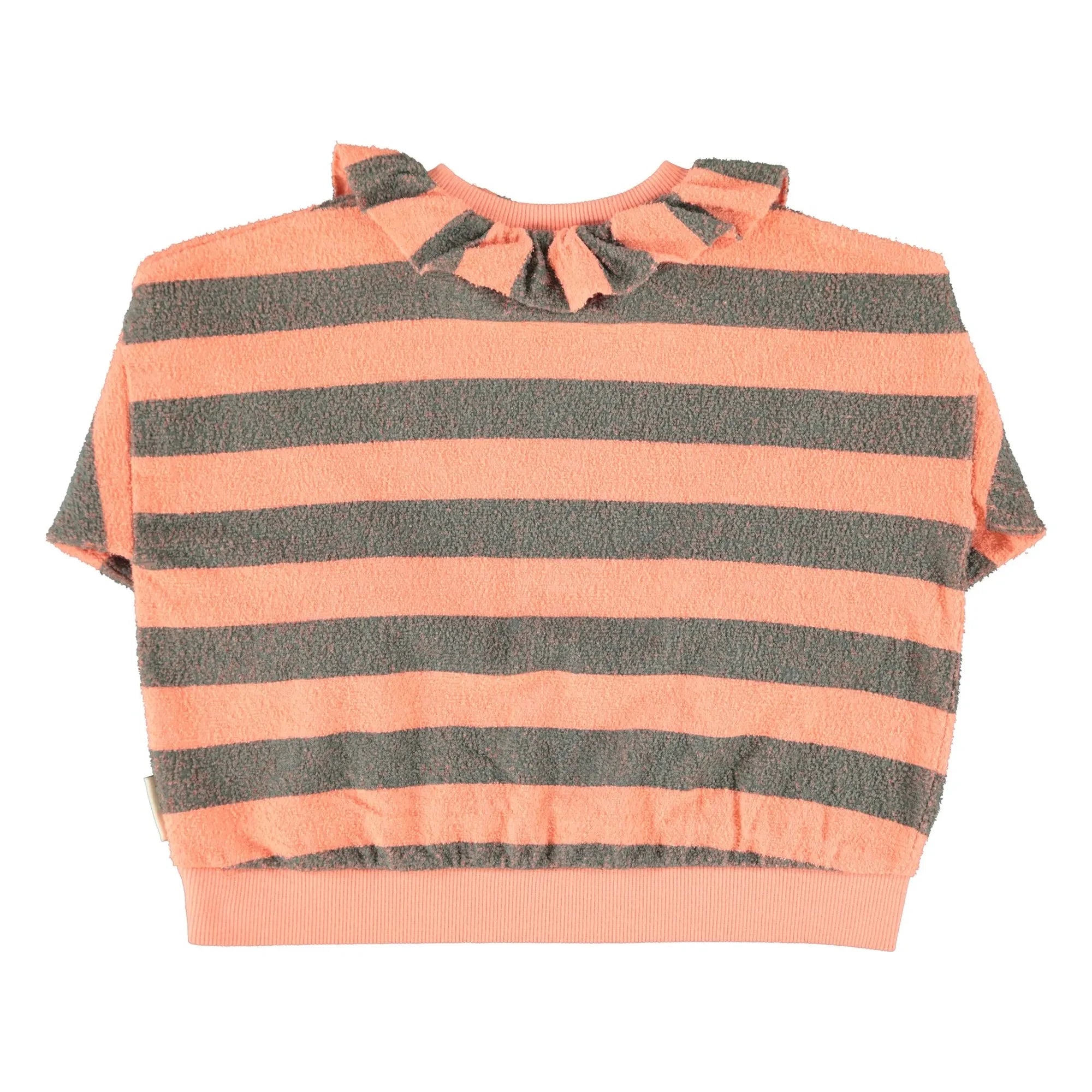 Piupiuchick - Çizgili Boyunlu Organik Pamuk | Mercan