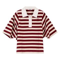 Indee - Gestreiftes Poloshirt | Bordeaux