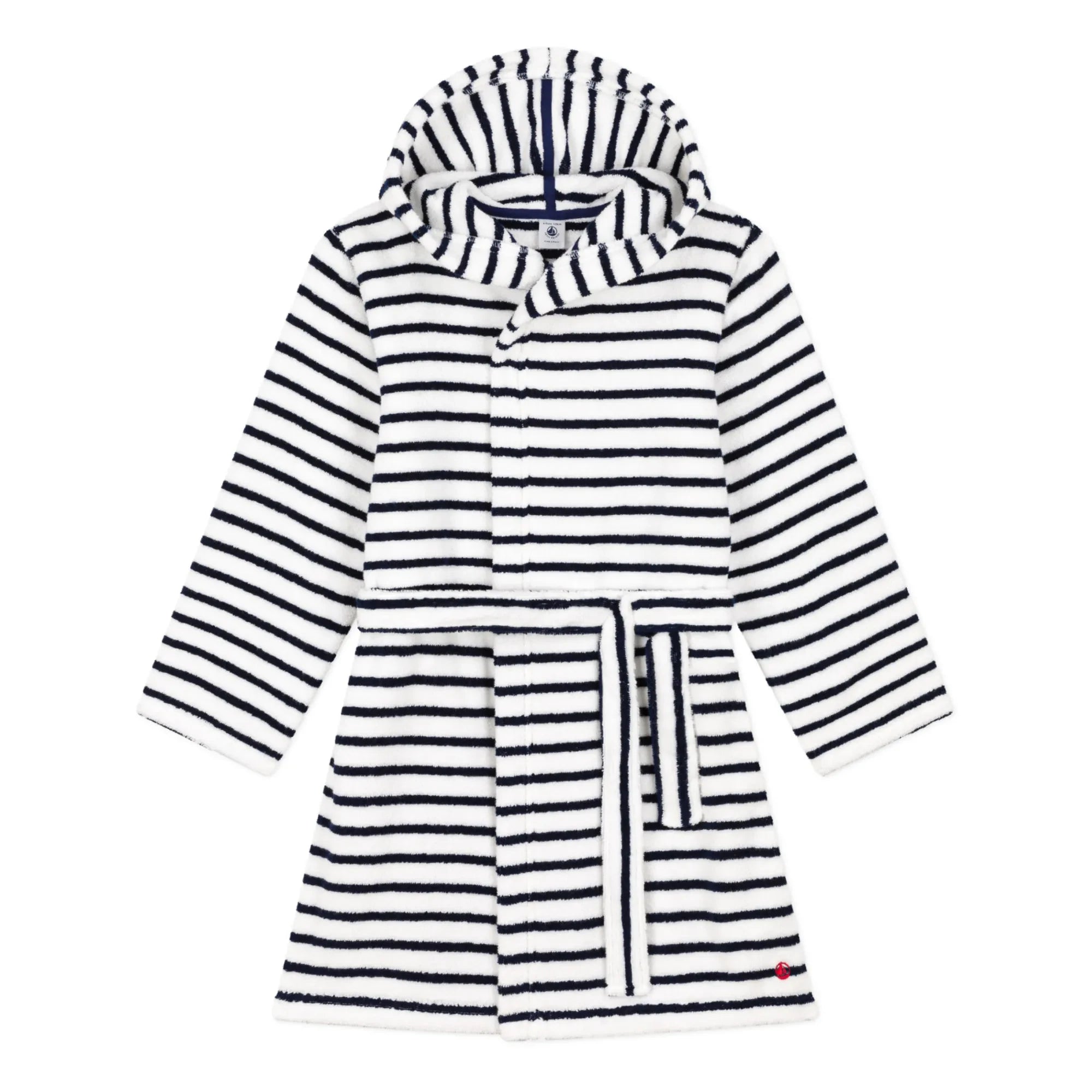 Petit Bateau - Gestreifter Frottierbademantel | Marineblau