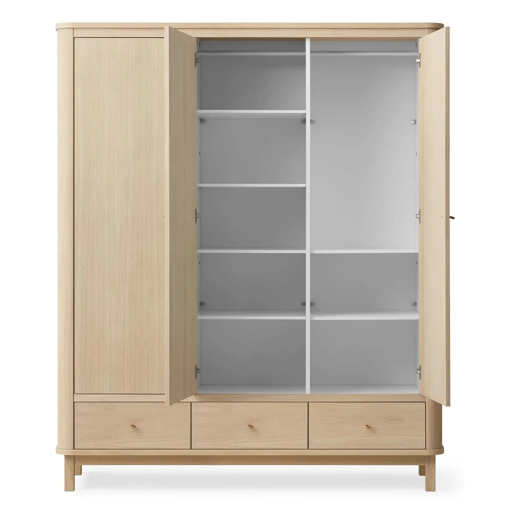Oliver Furniture - Ahşap 3 kapılı gardırop | Meşe