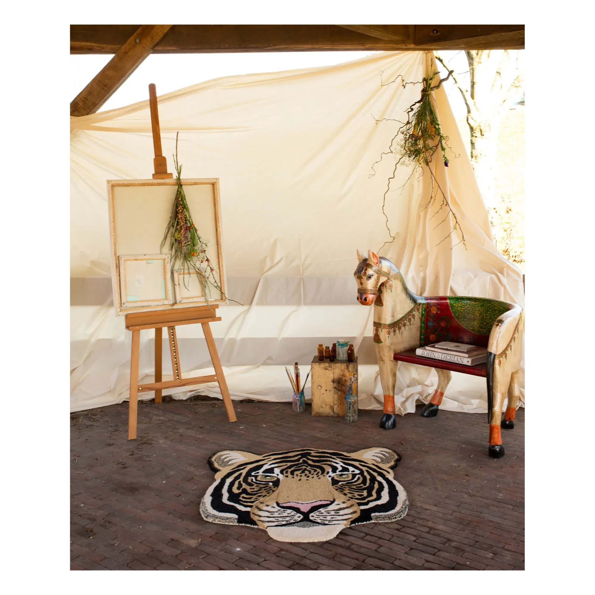 Doing Goods - Rajah Tigerkopf-Teppich | Sand