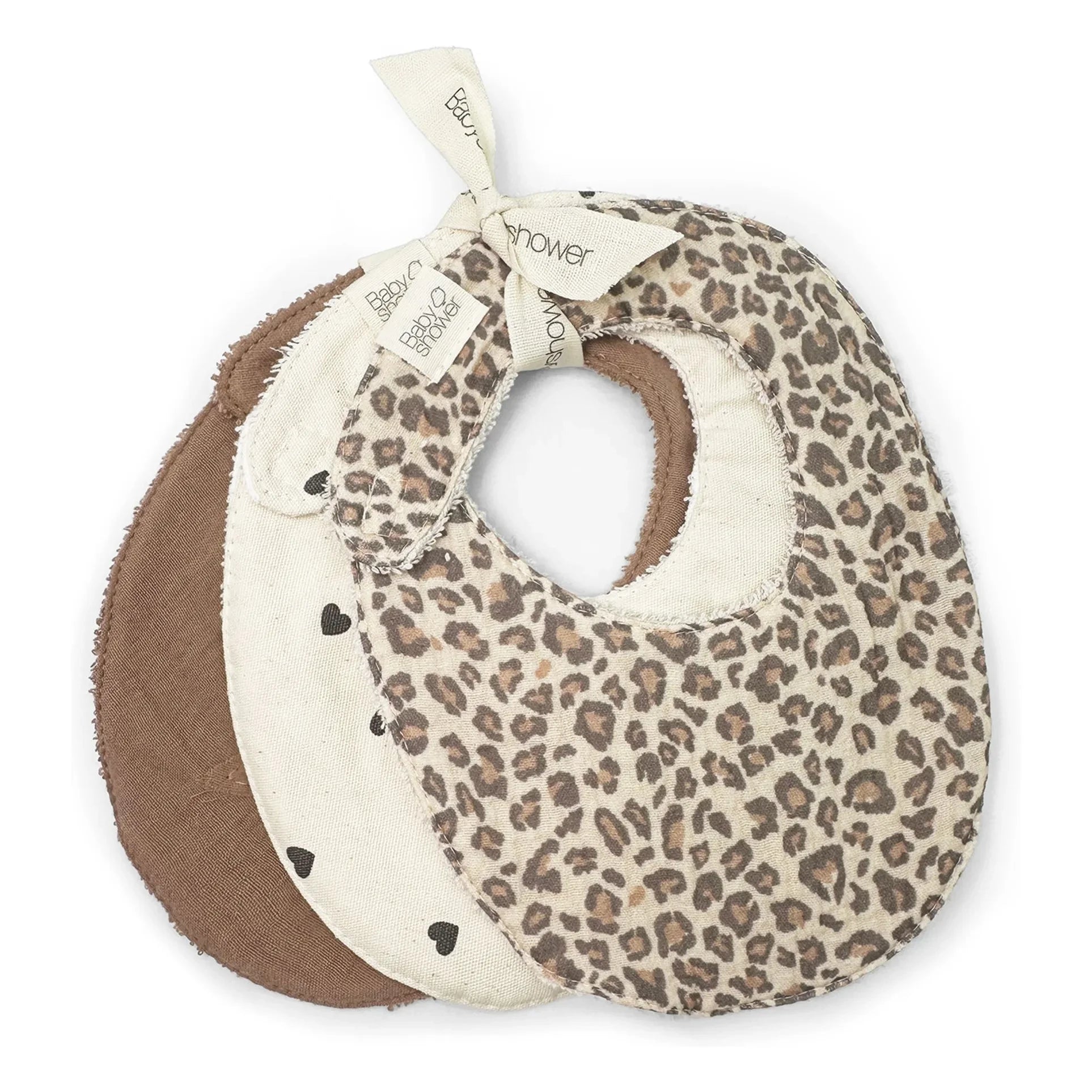Babyshower - Leopar Desenli 3’lü Mama Önlüğü Seti