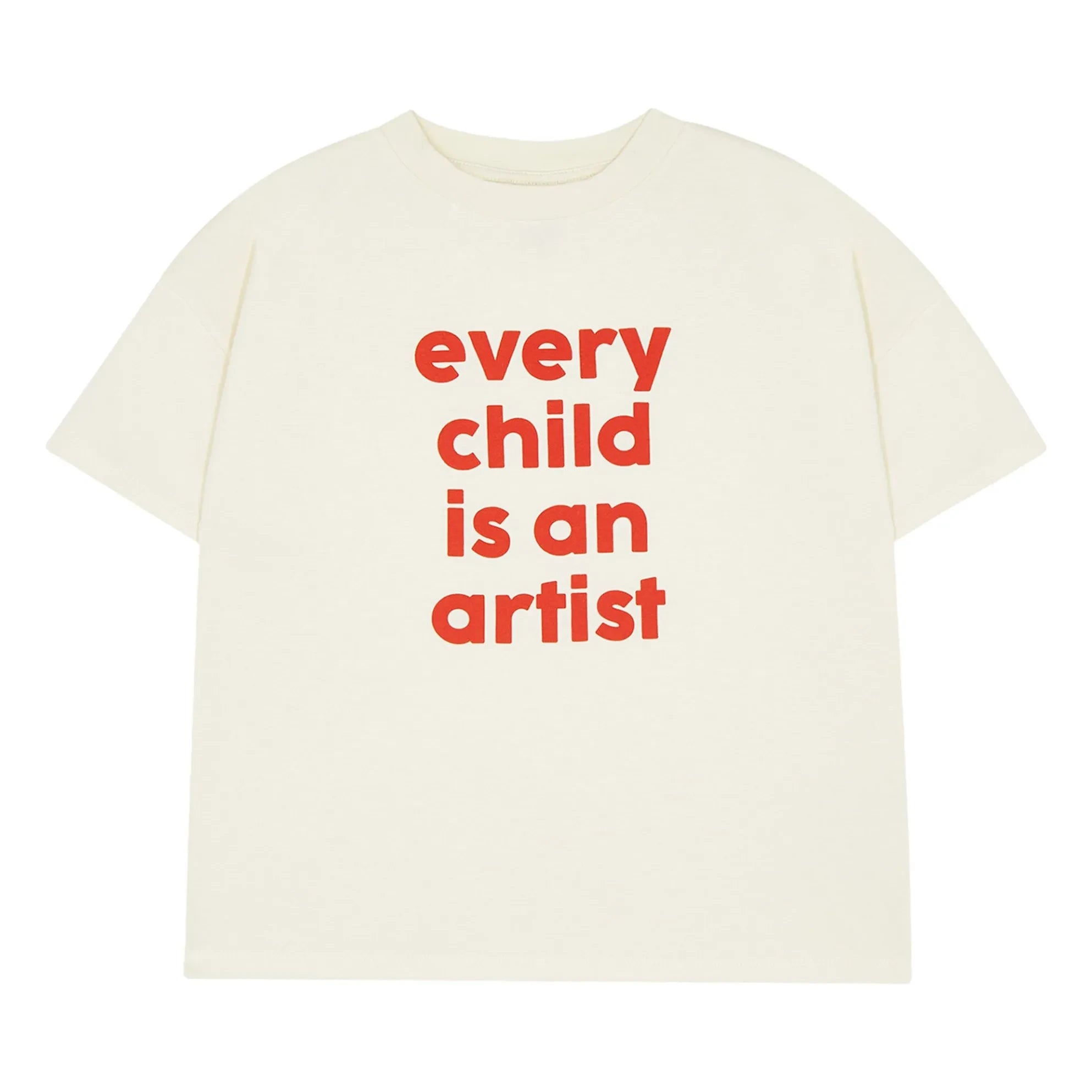 The Campamento - Oversize Tişört Every Child Is An Artist Organik pamuk | Ekru